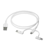 dbramante1928 - Re-charge - 3in1 Cable–USB A to USB-A,C & Lightn-W