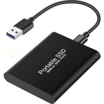 Extern hårddisk 2TB portabel vattentät och stöttålig (Svart)