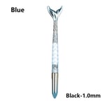 1pc Mermaid Pens Gradient Gel Quicksand Sequins Blue Black-1.0mm