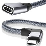 Cable Extension USB C 2M,Coudé USBC 3.1 Gen2 10Gbps Cordon Femelle à Male 90 Degrés TypeC,Rallonge Adaptateur Thunderbolt 3 p 350