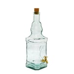 Tower Glass Bottle 3L 3000ml with Tap and Cork Home Brew Storage Drink Dispenser