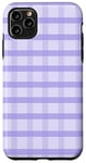 Coque pour iPhone 11 Pro Max Rayures tartan à carreaux vichy violet lavande