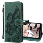 IMEIKONST Case for Huawei Honor 10X Lite, Premium Retro Leather Honor 10X Lite Cover Flip Magnetic Wallet Protective Compatible with Huawei Honor 10X Lite. Butterfly Green CYB