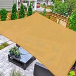 AsterOutdoor Voile d'ombrage rectangulaire 3,5 x 3,5 m, Anti-UV pour terrasse, Jardin, pelouse, activités de Plein air, Sable