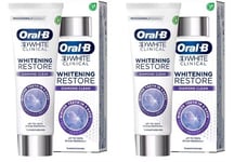 2 x Boxes Oral-B 3D White Clinical Whitening Restore. Diamond Clean. 75 ml Size.