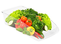 Keraiz Plastic Fridge Tray / Multipurpose Containers for Fridge, Refrigerator, Freezer / Clear Transparent / Space-Saving Fruit Vegetable Holder Tray