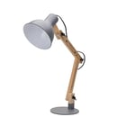 Levitantes Lampe de bureau avec bras articulé flexo pivotant de bureau E27 Vintage Lampe réglable en bois pour bureau, salon, studio, gris