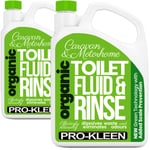 Organic Toilet Chemical Fluid Rinse Caravan & Motorhome Cleaner 2 x 2L