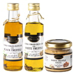 White Truffle Oil 100ml Black Truffle Oil 100ml White Truffle Tuber borchii Gourmet Food Sauce 80g Gift Set Ideal for Holidays Gift, Meat, Grilled Bread, omelets, Pasta, Risotto, Sushi