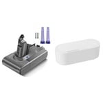 Battery for Dyson V6, Morpilot Replacement Dyson V6 Battery 4600mAh Compatible with V6 Animal & D-Line Cable Tidy Box, Hide and Conceal Extension Blocks and Electrical Cables
