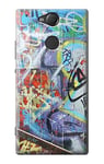 Wall Graffiti Case Cover For Sony Xperia XA2