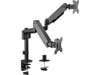 Equip 650133 17"-32" Dual Monitor Desk Mount Bracket, Clamp, 18 Kg, 17" - 32", 100 X 100 Mm, Black