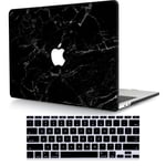 ACJYX Compatible with MacBook Air 13 inch Case 2020 2019 2018 Release A2337 M1 A2179 A1932 Retina Display with Touch ID, Protective Plastic Hard Shell Case & Keyboard Skin, Black Marble