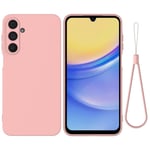 Samsung Galaxy A16 Silikonskal med handrem- Rosa Rosa