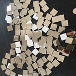 Set of 200pcs Small Square Glass Crafts, Real Glass Mirror Mosaic Tiles (1x1cm)