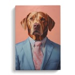 Labrador Retriever in a Suit Painting No.4 Canvas Print for Living Room Bedroom Home Office Décor, Wall Art Picture Ready to Hang, 30x20 Inch (76x50 cm)