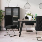 vidaXL spisebordsstole 6 stk. 53x52x98 cm fløjl rustfrit stål sort