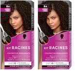 Schwarzkopf - Kit Racines - Coloration Racines Cheveux Permanente - Enrichie d’une huile nourrissante - Couverture Cheveux Blancs - Retouche entre 2 Colorations - Châtain Foncé R4 (Lot de 2)