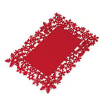 Mopec NA40 Basse Assiette ou Chemin de Table de Noël en Feutre Rouge 42 x 30 cm, Rouge
