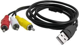 KONAMO Câble vidéo 3 RCA vers USB A mâle de 1,5 m. Connectez Votre Appareil AV au Lecteur de Disque Dur, Transmission maximale du Signal