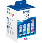 Epson 104 Multipack Svart, Cyan, Magenta & Gul 65ml x 4)