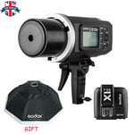 UK Godox AD600BM Bowens Mount 600Ws HSS  Flash+X1T-N for Nikon+95cm softbox Kit