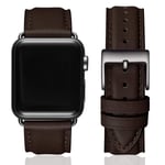 SUNFWR Leather Bands for Apple Watch Strap 41mm 40mm 38mm,Men Women Replacement Genuine Leather Strap for iWatch SE Series 7 6 5 4 3 2 1 Sport,Edition(38mm 40mm 41mm, Coffee&Black)