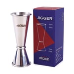 Jigger Spirit Measure, 25ml 50ml Cocktail/Gin Jigger, Stainless Steel Measuring Cups, Japanese Style Double Jiggle for Alcohol, Bar Tool for Mixology with 4 Measures-15ml/25ml/35ml/50ml - by Aiizun