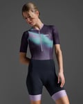 2XU Aero Hex Sleeved Dam Tri Suit Midnight/Grape, Str. L