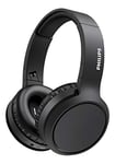 PHILIPS Over Ear Wireless Headphones with Microphone/Bluetooth, Noise Isolation, 29 Hours Play Time, BASS Boost Button, Quick Charging, Compact Folding Audio H5205BK/00