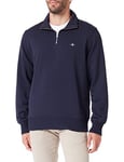 GANT Mens Half Zip Sweatshirt - Evening 433 - XL