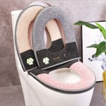 Washable Bathroom Toilet Seat Closestool Soft Warmer Mat Cover P Gray