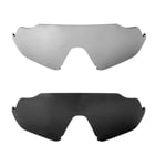 Walleva Titanium + Black Polarized Lenses For Oakley Flight Jacket Sunglasses