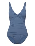 Simi Solid Swimsuit Recycled Baddräkt Badkläder Blue Panos Emporio