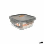 Hermetisk matlåda MasterChef Grå Transparent Fyrkantig 800 ml (6 antal)
