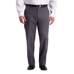 Haggar Men's Work to Weekend Classic Fit Flat Front & Pleat Regular and Big and Tall Sizes Pants, Charcoal-Bt, 44W x 34L