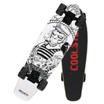 27 Inches Complete Skateboard Retro Mini Cruiser,with Aluminum Bridge and 70x42mm PU Wheel for Adults Beginners Girls Boys Highway Street Scooter (Color : E)
