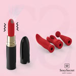Lipstick Sucking Vibrator Sex Toy with 4 Headgears 2-in-1 Vibrating Bullet Women