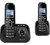 Amplicomms BigTel 1582 Voice Cordless Phone - Twin Handsets, Black, Black