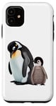 Coque pour iPhone 11 conception drôle de taille de pingouin pour les petites