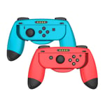 YOMADFUN 2 Pack Grips for Nintendo Switch Joy-cons Controller, Joycon Grips with Visible LED Light Bar Game Controller for Switch JoyCon - Blue & Red