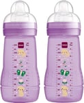 MAM Easy Active Baby Bottle with Medium Flow MAM Teats Size 2, Twin Pack of Baby