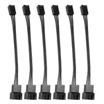 6-pack 4-pin PWM till 3-pin Standard Fläkt Adaptersladd