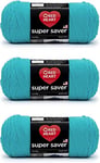 Red Heart Super Saver Lot de 3 – Turqua – 198 g – Acrylique – 4 moyen (peigné) – 300 m – Tricot, crochet, artisanat et amigurumi