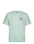 Geo Back Print T-Shirt Tops T-shirts Short-sleeved Blue Penfield