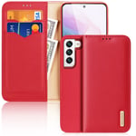 Samsung Galaxy S22 Plus 5G - DUX DUCIS Hivo fodral/plånbok i äkta läder Röd