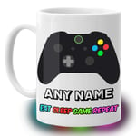 Personalised Mug - Customised Gamer Gift for Xbox Controller Lover - Printed On Both Sides - Add Your Picture, Text, Logo Design on Back for This 11oz Custom Ceramic Cup for Christmas, Birthday Etc.