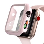 PZOZ Apple Watch Series 3 Screen Protector，iWatch PC Case PET Film All-around Bumper Protective Series 2 Cover Compatible With i Watch 42mm Smartwatch Accessories (Pink)