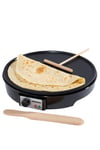 Crepe Maker 1000W Electric Pancake Hot Plate Non Stick Black