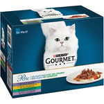 Gourmet Bead Chain for Adult Cat Food 4 x 85 g Choice of Size and Flavour - Pack of 12 (48 Fresh Bags)